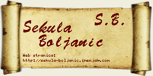 Sekula Boljanić vizit kartica